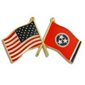 Tennessee & USA Crossed Flag Pin